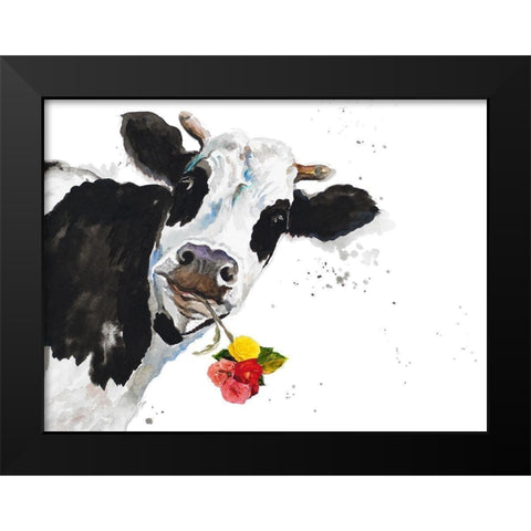 Crazy Cow Black Modern Wood Framed Art Print by Pinto, Patricia