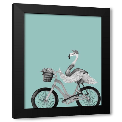 What A Wild Ride On Teal I Black Modern Wood Framed Art Print with Double Matting by Medley, Elizabeth