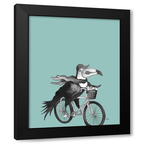 What a Wild Ride on Teal II Black Modern Wood Framed Art Print by Medley, Elizabeth