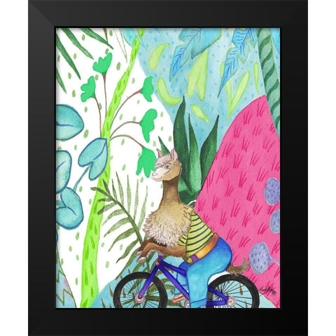 What A Wild Llama Ride Black Modern Wood Framed Art Print by Medley, Elizabeth