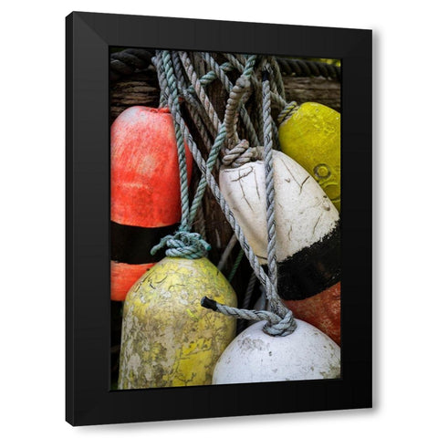 Boat Bumpers I Black Modern Wood Framed Art Print with Double Matting by Amos, Andy