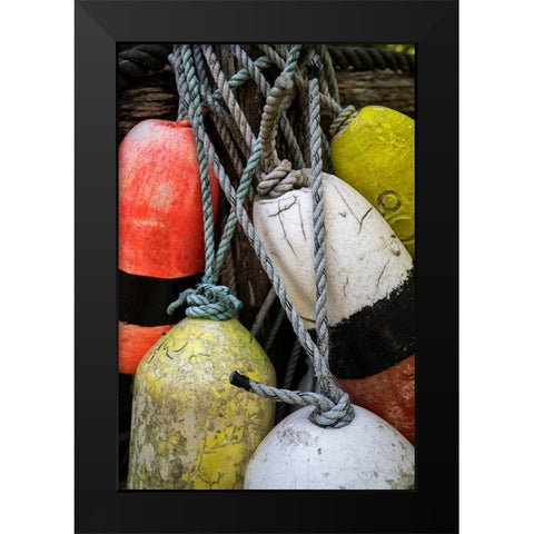 Boat Bumpers I Black Modern Wood Framed Art Print by Amos, Andy