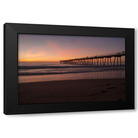 Sunset Pacific Pier I Black Modern Wood Framed Art Print by Bill Carson Photography