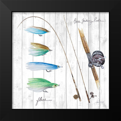 Bait and Tackle I Black Modern Wood Framed Art Print by Gaynor, Janice