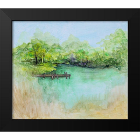Watercolor River Black Modern Wood Framed Art Print by Gaynor, Janice
