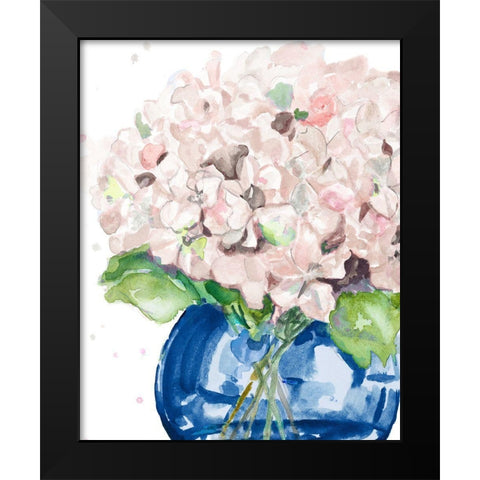 Fresh Hydrangeas Black Modern Wood Framed Art Print by Pinto, Patricia