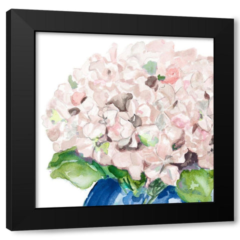 Fresh Pink Flower Black Modern Wood Framed Art Print by Pinto, Patricia