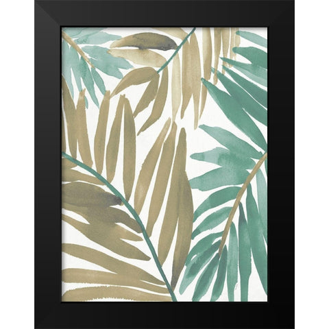 Teal Palm Design I Black Modern Wood Framed Art Print by Loreth, Lanie