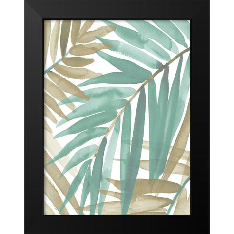 Teal Palm Design II Black Modern Wood Framed Art Print by Loreth, Lanie
