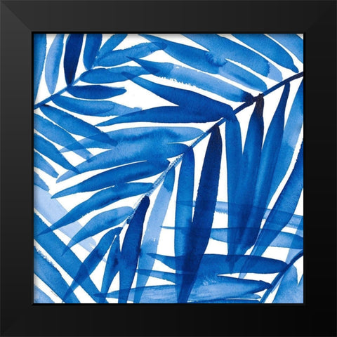 Blue Palm Design II Black Modern Wood Framed Art Print by Loreth, Lanie