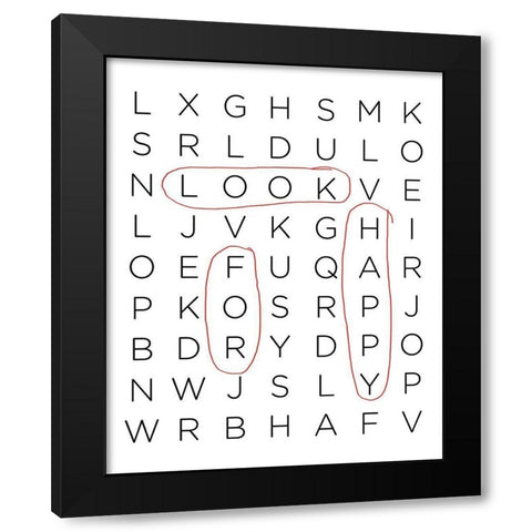 Crossword Puzzle I Black Modern Wood Framed Art Print by Quach, Anna