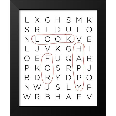Crossword Puzzle I Black Modern Wood Framed Art Print by Quach, Anna