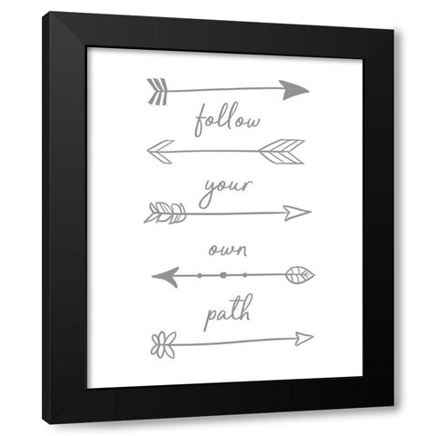 Follow Your Own Path Black Modern Wood Framed Art Print with Double Matting by Quach, Anna