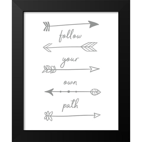 Follow Your Own Path Black Modern Wood Framed Art Print by Quach, Anna