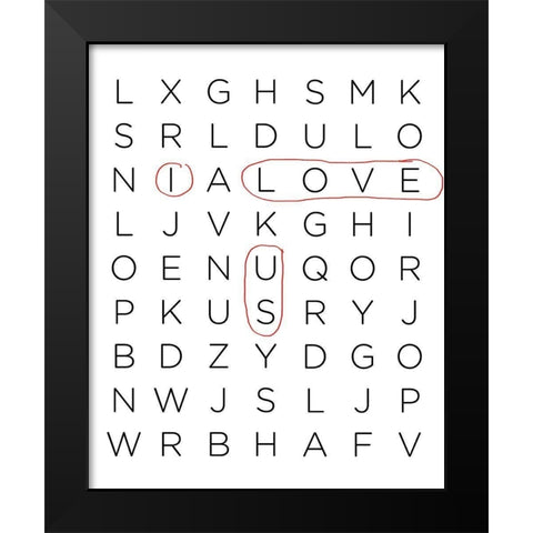 Crossword Puzzle II Black Modern Wood Framed Art Print by Quach, Anna
