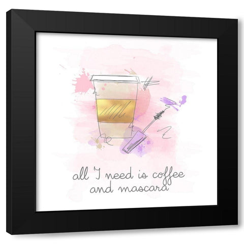 Coffee and Mascara Black Modern Wood Framed Art Print by Quach, Anna