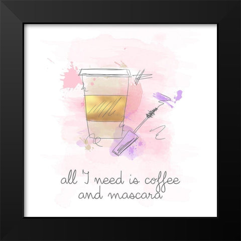 Coffee and Mascara Black Modern Wood Framed Art Print by Quach, Anna