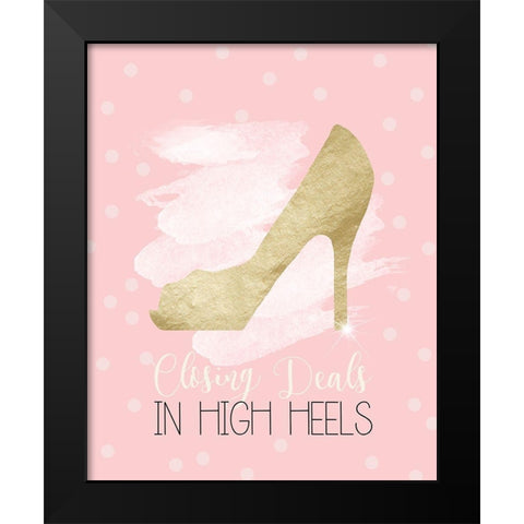 Closing Deals Black Modern Wood Framed Art Print by Quach, Anna