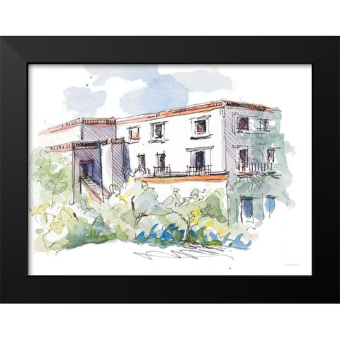 Floral Venue Black Modern Wood Framed Art Print by Loreth, Lanie