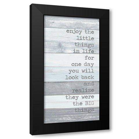 Enjoy the Little Things Black Modern Wood Framed Art Print with Double Matting by Quach, Anna