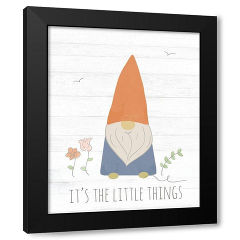 Its the Little Things (Gnome) Black Modern Wood Framed Art Print with Double Matting by Quach, Anna