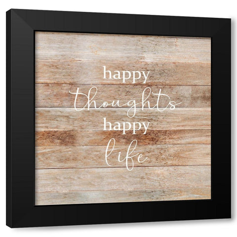 Happy Thoughts Black Modern Wood Framed Art Print by Quach, Anna