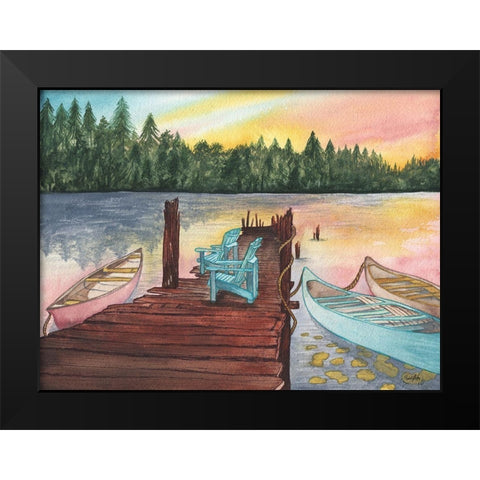 Lake Sunsets Black Modern Wood Framed Art Print by Medley, Elizabeth