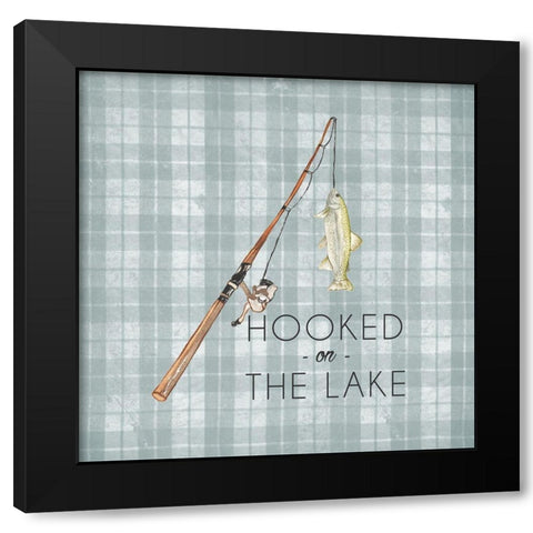 Hooked On The Lake Black Modern Wood Framed Art Print by Medley, Elizabeth