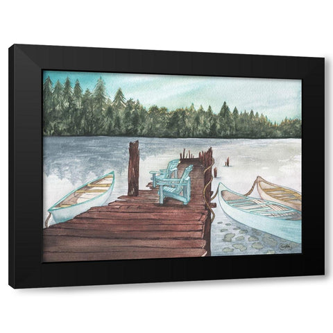 Lake Black Modern Wood Framed Art Print with Double Matting by Medley, Elizabeth