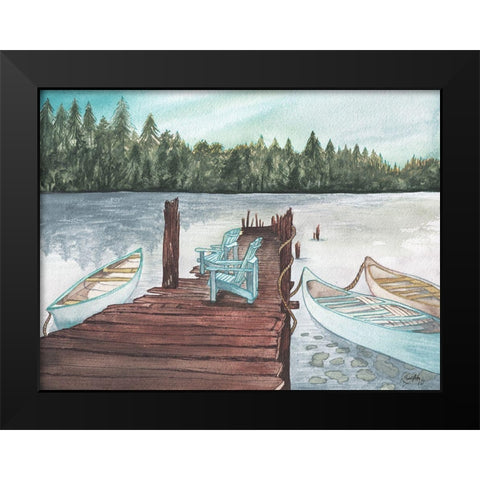 Lake Black Modern Wood Framed Art Print by Medley, Elizabeth