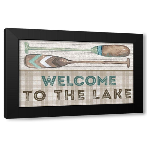 Welcome to the Lake Black Modern Wood Framed Art Print with Double Matting by Medley, Elizabeth