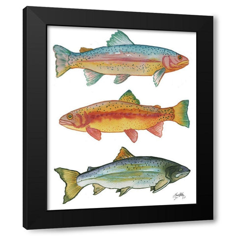 Lake Fishing Black Modern Wood Framed Art Print with Double Matting by Medley, Elizabeth