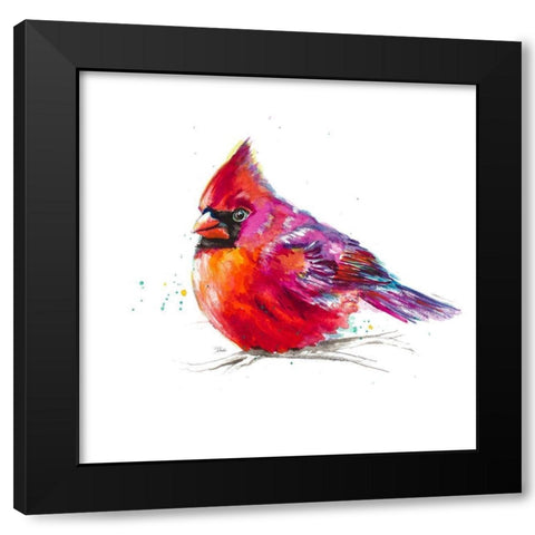 Christmas Cardinal I Black Modern Wood Framed Art Print by Pinto, Patricia