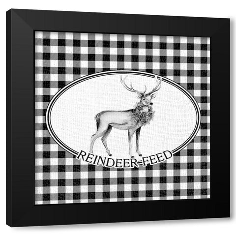 Reindeer Feed Black Modern Wood Framed Art Print with Double Matting by Pinto, Patricia