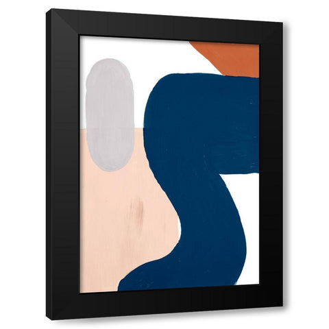 Spirit Navy Shapes Vertical Black Modern Wood Framed Art Print by Bryant, Susan