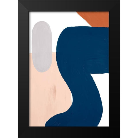 Spirit Navy Shapes Vertical Black Modern Wood Framed Art Print by Bryant, Susan