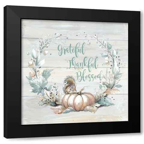 Fall Season Crown Black Modern Wood Framed Art Print by Pinto, Patricia