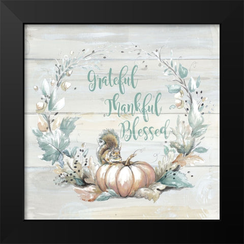 Fall Season Crown Black Modern Wood Framed Art Print by Pinto, Patricia