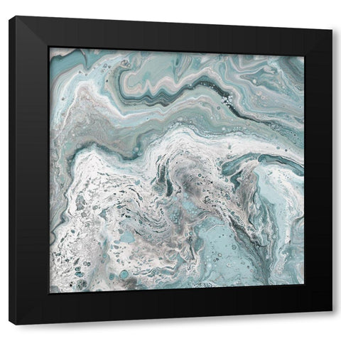 Deep Teal Sea Black Modern Wood Framed Art Print by DeRice, Julie