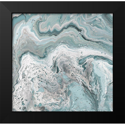 Deep Teal Sea Black Modern Wood Framed Art Print by DeRice, Julie