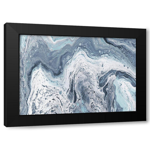 Calm Sea Abstract Black Modern Wood Framed Art Print by DeRice, Julie