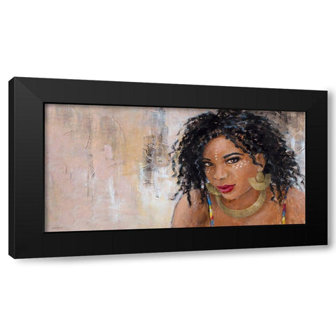 Adorned Woman Black Modern Wood Framed Art Print with Double Matting by Loreth, Lanie