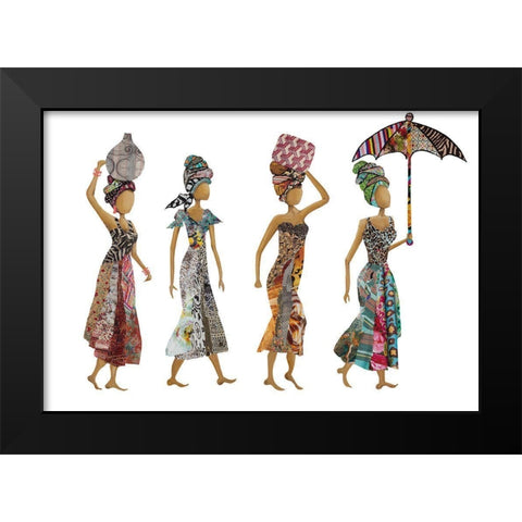 Xhose Woman Group Black Modern Wood Framed Art Print by Ritter, Gina
