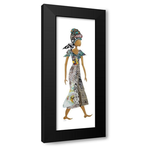 Xhose Headwrap Woman Black Modern Wood Framed Art Print by Ritter, Gina