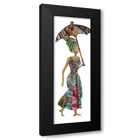 Xhose Woman with Umbrella Black Modern Wood Framed Art Print with Double Matting by Ritter, Gina
