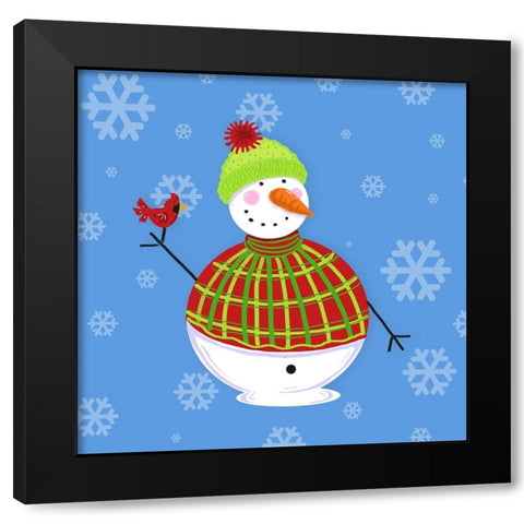 Silly Snowman Christmas IV Black Modern Wood Framed Art Print by Mosher, Deidre