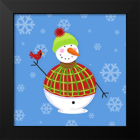 Silly Snowman Christmas IV Black Modern Wood Framed Art Print by Mosher, Deidre