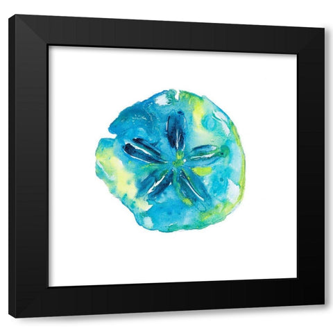 Deep Blue Sand Dollar Black Modern Wood Framed Art Print by DeRice, Julie