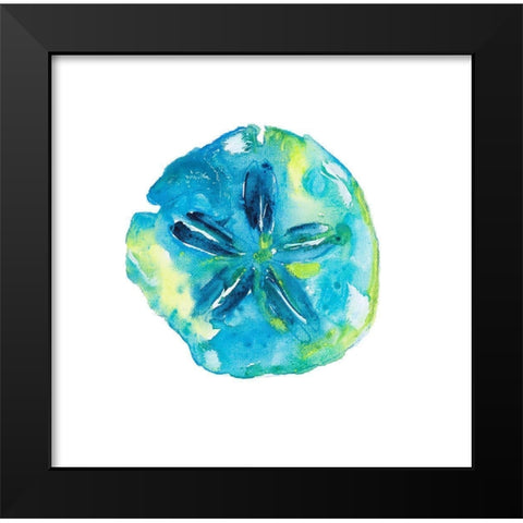 Deep Blue Sand Dollar Black Modern Wood Framed Art Print by DeRice, Julie