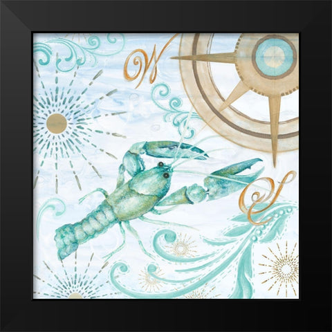 Teal Coastal Collection I Black Modern Wood Framed Art Print by Gaynor, Janice